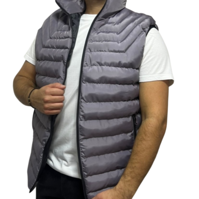 Αμάνικο Μπουφάν Γιλέκο Dpuff Γκρι Σκούρο IDP-19597-57
