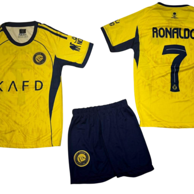 Σετ Παιδική Φανέλα Al Nassr με Σορτσάκι Ronaldo Κίτρινο NSR4656R7-07