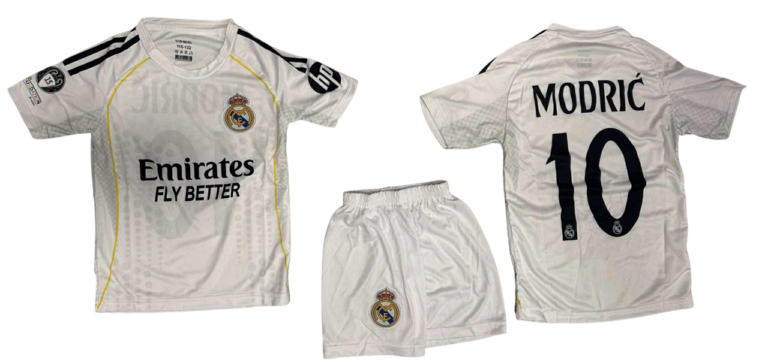 Σετ Παιδική Φανέλα Real με Σορτσάκι Modric Λευκό RL55326M-W10