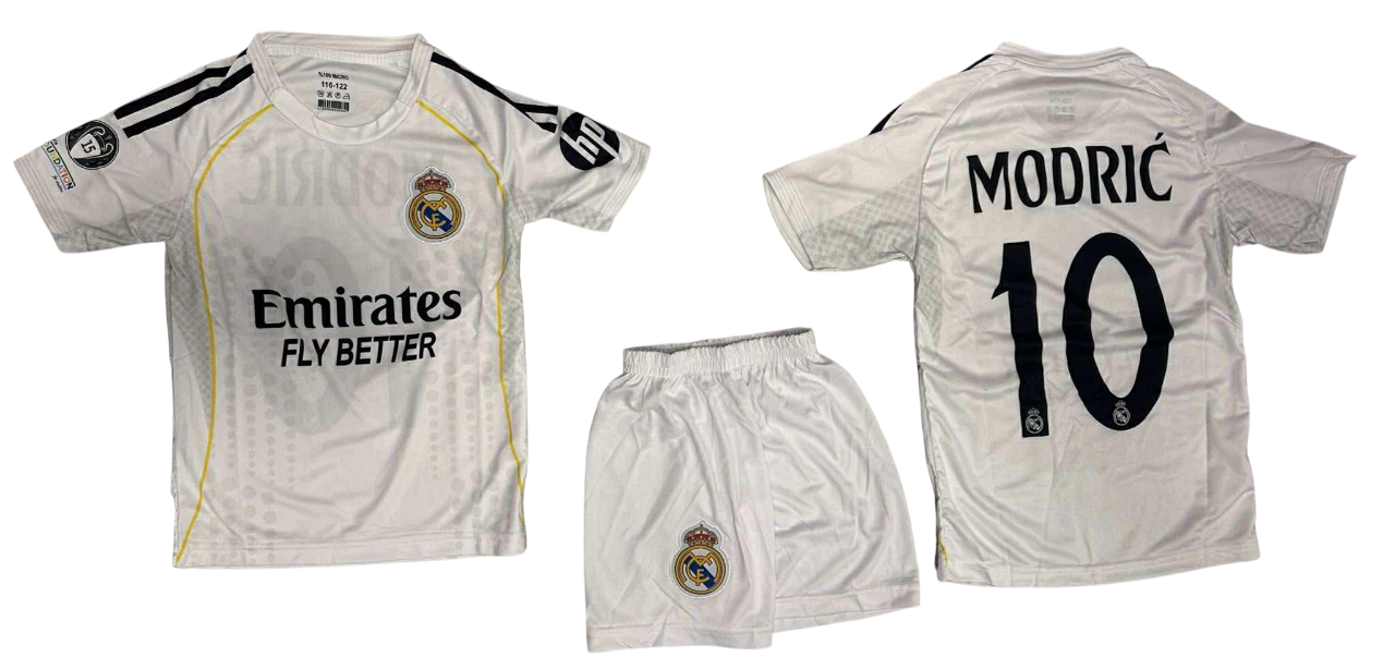 Σετ Παιδική Φανέλα Real με Σορτσάκι Modric Λευκό RL55326M-W10 Σετ Παιδική Φανέλα Real με Σορτσάκι Modric Λευκό RL55326M-W10