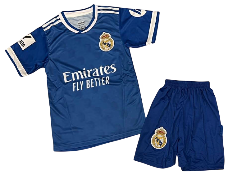 Σετ Παιδική Φανέλα Real με Σορτσάκι Mbappe Μπλε RL55326M-B9 Σετ Παιδική Φανέλα Real με Σορτσάκι Mbappe Μπλε RL55326M-B9