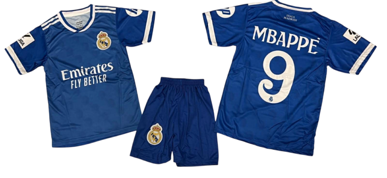 Σετ Παιδική Φανέλα Real με Σορτσάκι Mbappe Μπλε RL55326M-B9