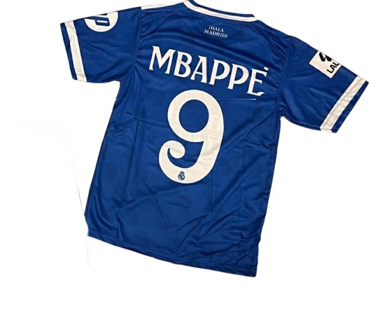 Σετ Παιδική Φανέλα Real με Σορτσάκι Mbappe Μπλε RL55326M-B9 Σετ Παιδική Φανέλα Real με Σορτσάκι Mbappe Μπλε RL55326M-B9