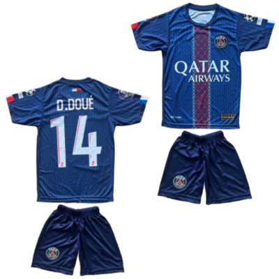 Σετ Παιδική Φανέλα PSG με Σορτσάκι Doue Μπλε PSG4656D