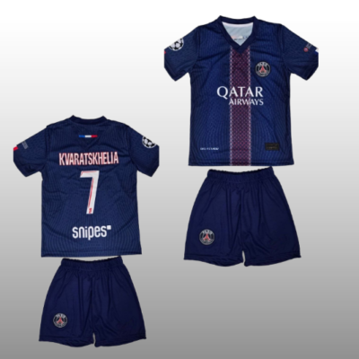 Σετ Παιδική Φανέλα PSG με Σορτσάκι Kvaratskhelia Μπλε PSG4656-K7