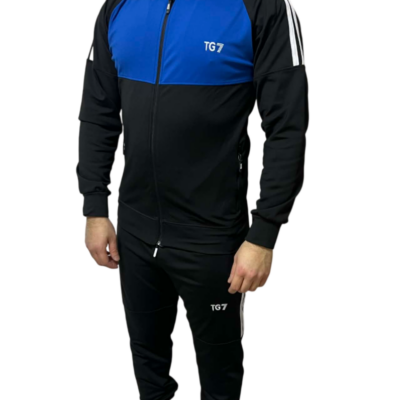 Αθλητικό Σετ Φόρμας Slim Fit Μαύρο-Μπλε TG7 TG7060-1004