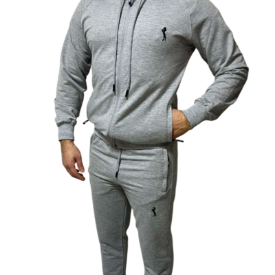 Αθλητικό Σετ Φόρμας Slim Fit Γκρι V-King VK8146-58