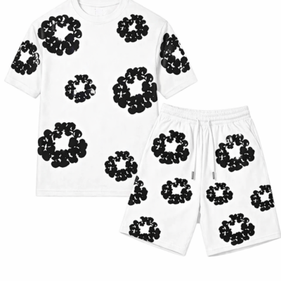 Unisex Αθλητικό Σετ T-Shirt με Βερμούδα Λευκό DT17665Τ-01