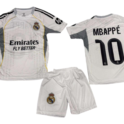 Σετ Παιδική Φανέλα Real με Σορτσάκι Mbappe Λευκό RL55326M-W10