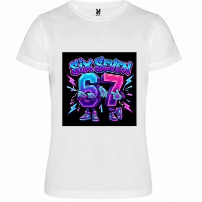 Παιδικό Κοντομάνικο T-Shirt με Στάμπα Six-Seven Λευκό SS12515-01