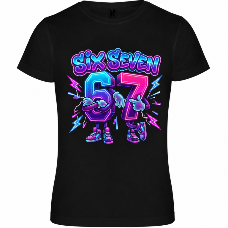 Παιδικό Κοντομάνικο T-Shirt με Στάμπα Six-Seven Μαύρο SS12515-02