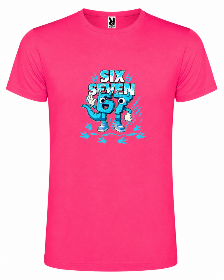 Παιδικό Κοντομάνικο T-Shirt με Στάμπα Six-Seven Ροζ SS12514-14