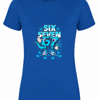 Παιδικό Κοντομάνικο T-Shirt με Στάμπα Six-Seven Μπλε Ρουά SS12514-05