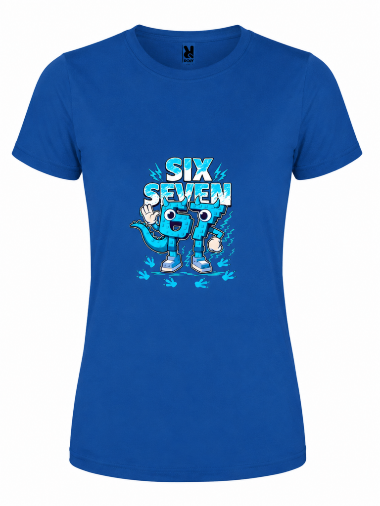 Παιδικό Κοντομάνικο T-Shirt με Στάμπα Six-Seven Μπλε Ρουά SS12514-05