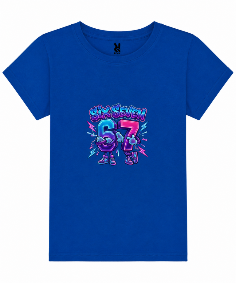 Παιδικό Κοντομάνικο T-Shirt με Στάμπα Six-Seven Μπλε Ρουά SS12515-05