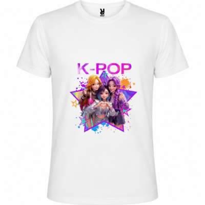 Παιδικό Κοντομάνικο T-Shirt με Στάμπα Kpop Huntrix Λευκό KH12517-01