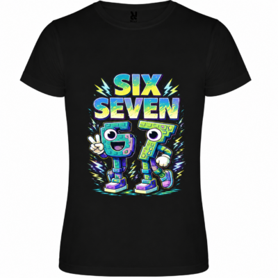 Παιδικό Κοντομάνικο T-Shirt με Στάμπα Six-Seven Μαύρο SS12516-02