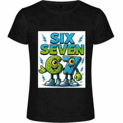Παιδικό Κοντομάνικο T-Shirt με Στάμπα Six-Seven Μαύρο SS12517-02