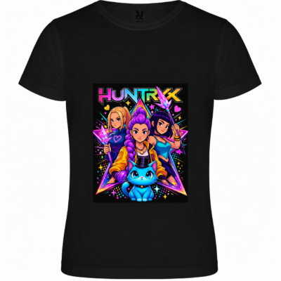 Παιδικό Κοντομάνικο T-Shirt με Στάμπα Kpop Huntrix Μαύρο KH12513-02