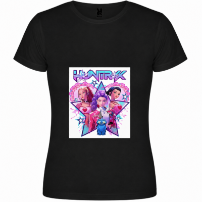 Παιδικό Κοντομάνικο T-Shirt με Στάμπα Kpop Huntrix Μαύρο KH12515-02