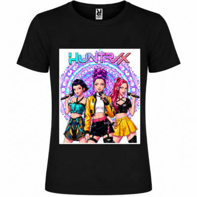 Παιδικό Κοντομάνικο T-Shirt με Στάμπα Kpop Huntrix Μαύρο KH12518-02