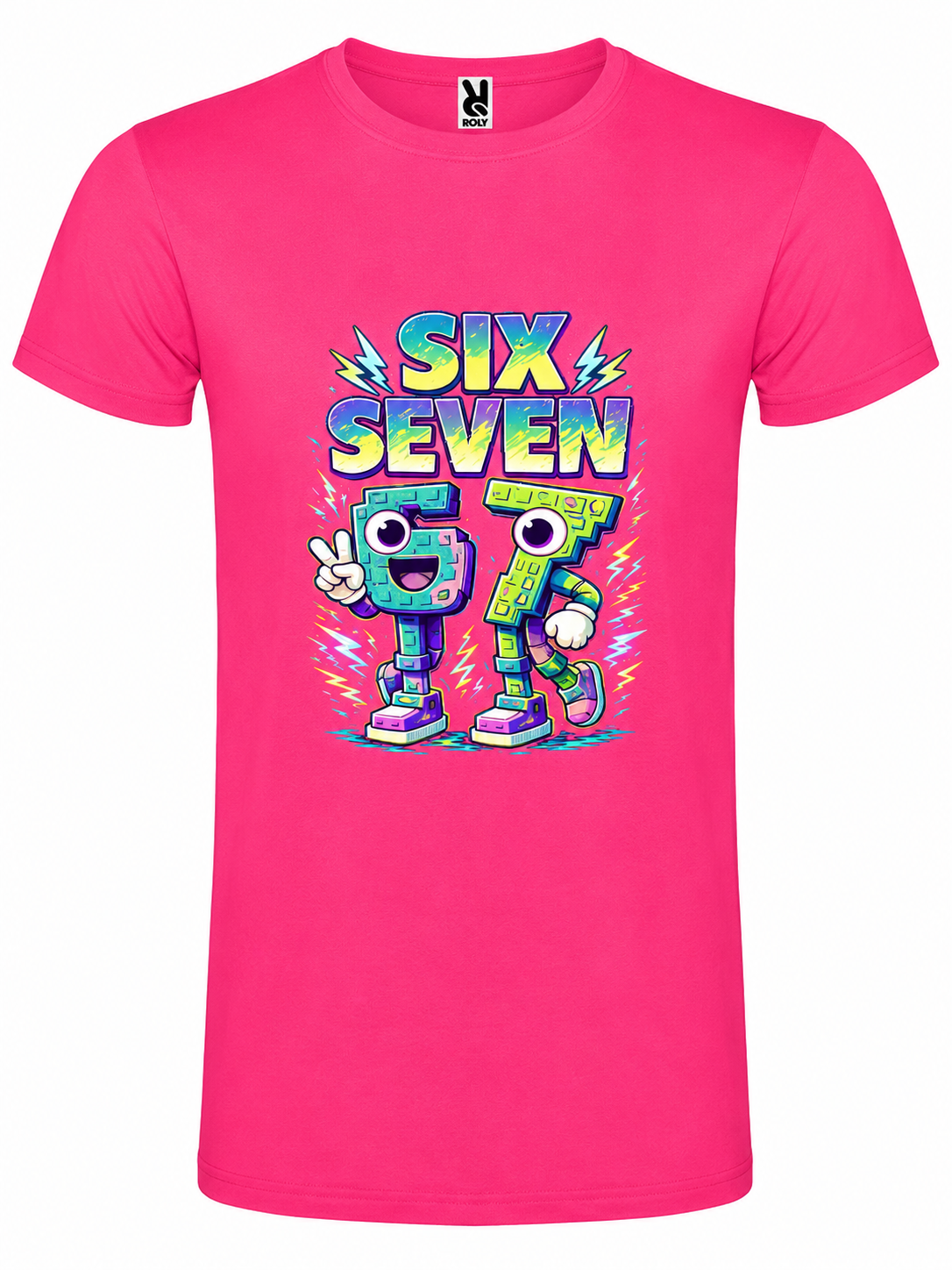 Παιδικό Κοντομάνικο T-Shirt με Στάμπα Six-Seven Ροζ SS12516-07 Παιδικό Κοντομάνικο T-Shirt με Στάμπα Six-Seven Ροζ SS12516-07