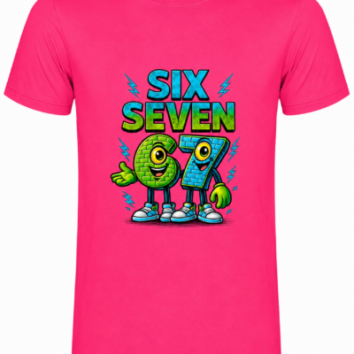 Παιδικό Κοντομάνικο T-Shirt με Στάμπα Six-Seven Ροζ SS12517-14