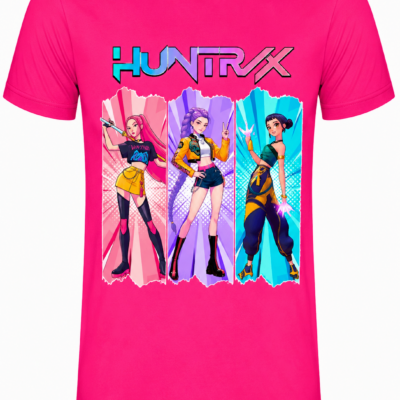 Παιδικό Κοντομάνικο T-Shirt με Στάμπα Kpop Huntrix Ροζ KH12516-14