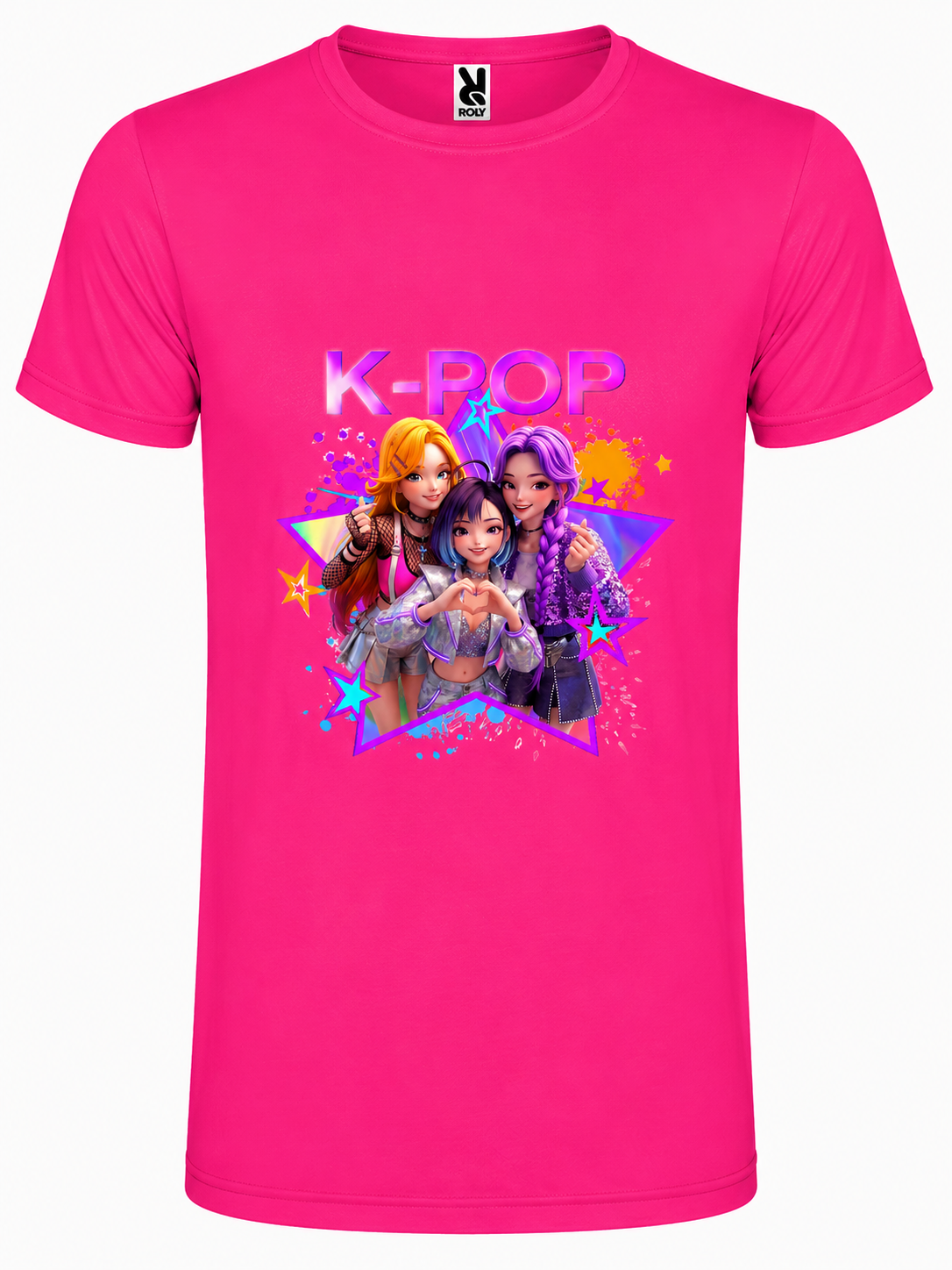 Παιδικό Κοντομάνικο T-Shirt με Στάμπα Kpop Huntrix Ροζ KH12517-14 Παιδικό Κοντομάνικο T-Shirt με Στάμπα Kpop Huntrix Ροζ KH12517-14