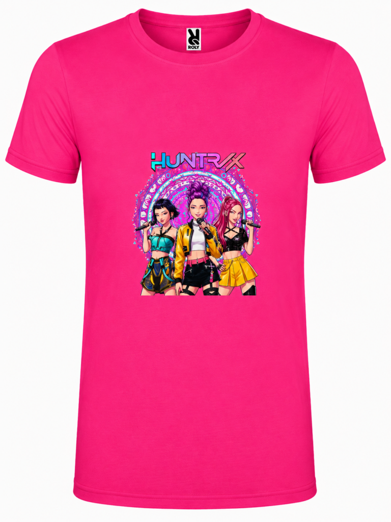 Παιδικό Κοντομάνικο T-Shirt με Στάμπα Kpop Huntrix Ροζ KH12518-14