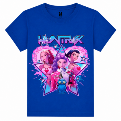 Παιδικό Κοντομάνικο T-Shirt με Στάμπα Kpop Huntrix Μπλε Ρουά KH12515-05