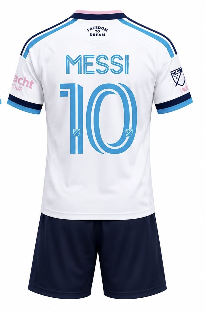Σετ Παιδική Φανέλα Inter Miami με Σορτσάκι Messi Λευκό IM55327-W10 Σετ Παιδική Φανέλα Inter Miami με Σορτσάκι Messi Λευκό IM55327-W10