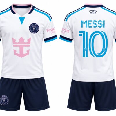 Σετ Παιδική Φανέλα Inter Miami με Σορτσάκι Messi Λευκό IM55327-W10