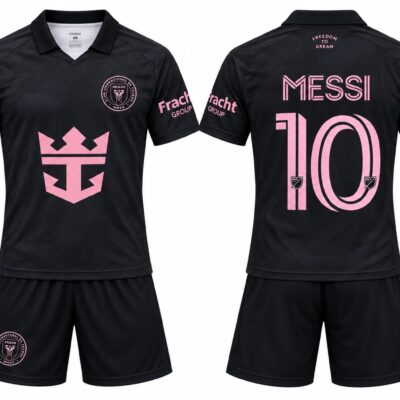 Σετ Παιδική Φανέλα Inter Miami με Σορτσάκι Messi Μαύρο IM55327-B10