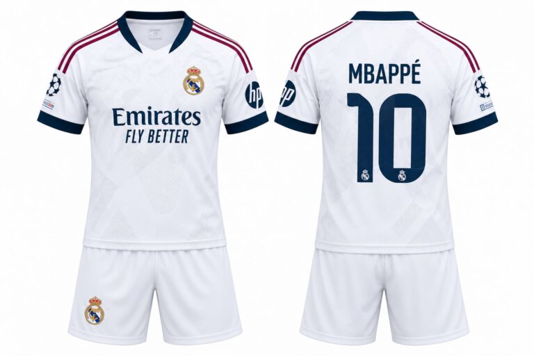 Σετ Παιδική Φανέλα Real με Σορτσάκι Mbappe Λευκό RL5527-W10