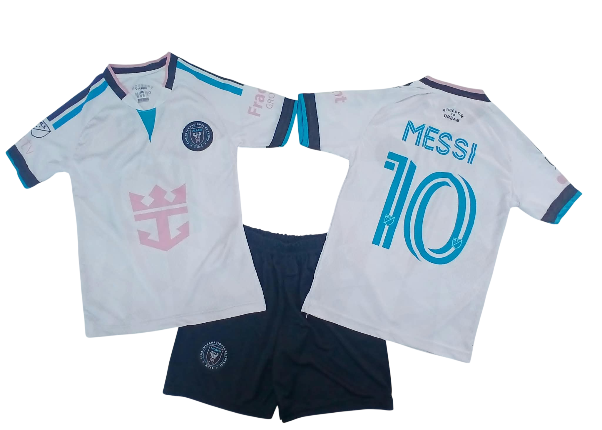 Σετ Παιδική Φανέλα Inter Miami με Σορτσάκι Messi Λευκό IM55327-W10 Σετ Παιδική Φανέλα Inter Miami με Σορτσάκι Messi Λευκό IM55327-W10